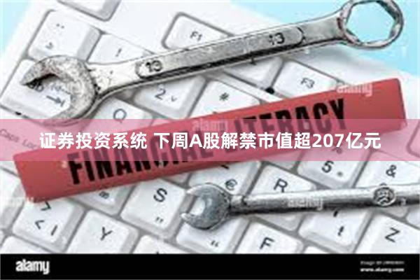 证券投资系统 下周A股解禁市值超207亿元