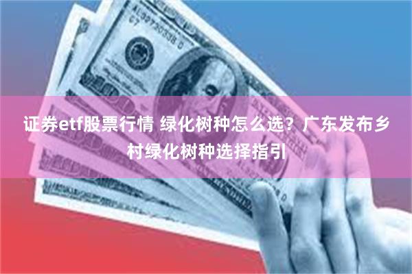 证券etf股票行情 绿化树种怎么选？广东发布乡村绿化树种选择指引