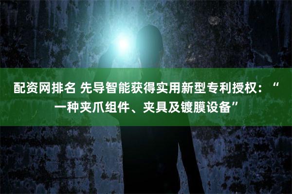配资网排名 先导智能获得实用新型专利授权：“一种夹爪组件、夹具及镀膜设备”