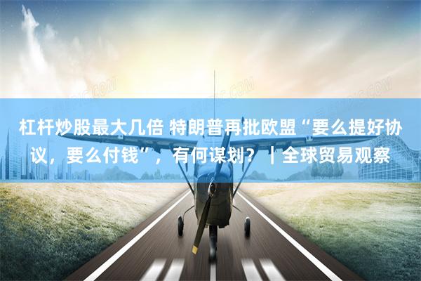 杠杆炒股最大几倍 特朗普再批欧盟“要么提好协议，要么付钱”，有何谋划？｜全球贸易观察