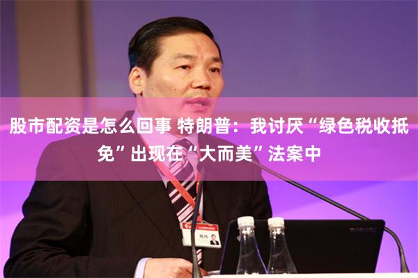 股市配资是怎么回事 特朗普：我讨厌“绿色税收抵免”出现在“大而美”法案中